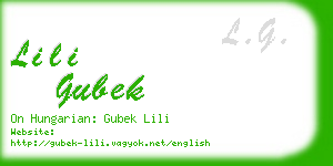 lili gubek business card